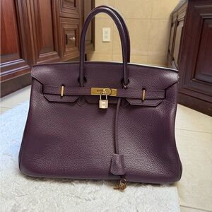 Elegant Purple Leather Handbag